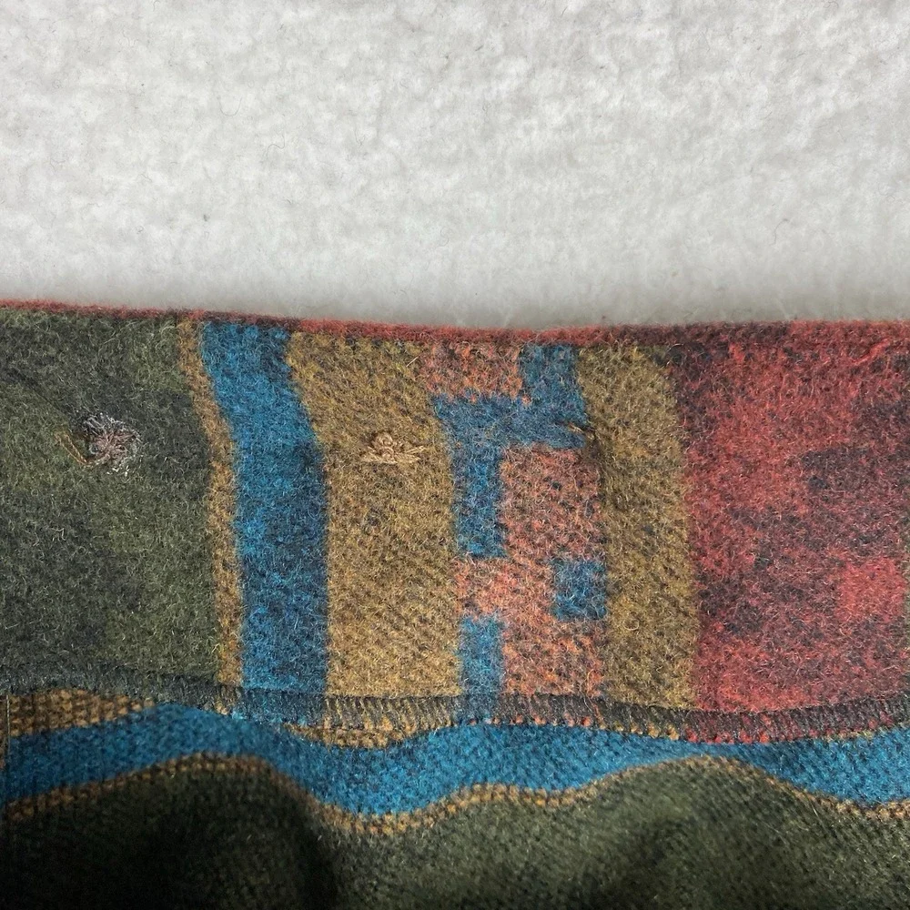 Vtg Field Gear Skirt Women 14 Green Wrap Blanket Wool Blend Southwest Earth Tone